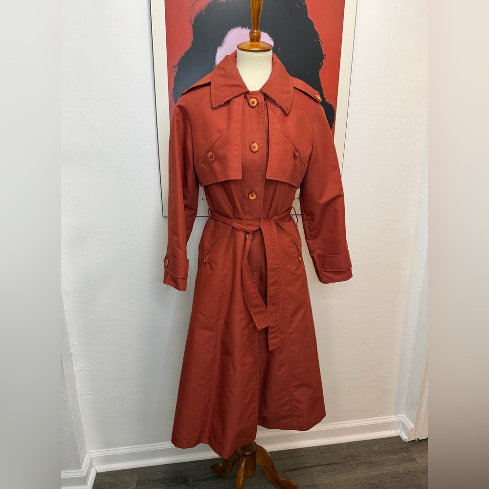 Vintage 70s Quilted Lined Coat with Flannel Trim